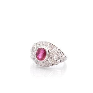 Vintage Ruby And Diamond Ring