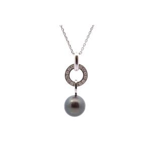 Tahitian Cultured Pearl And Diamond Necklace