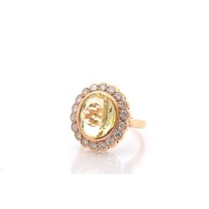 18k Gold Orthosis And Diamond Ring