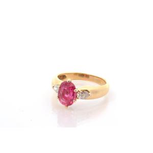 Pre-owned 1.67ct Ruby Ring In 18k Gold
