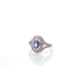 Art Deco Sapphire And Diamond Ring