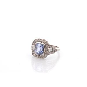 Vintage 3.46ct Sapphire And Diamond Ring
