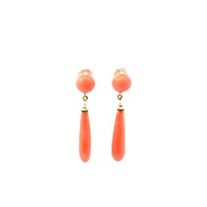 Antique Coral And Fine Pearl Earrings