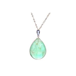 Emerald Cabochon And Sapphire Pendant