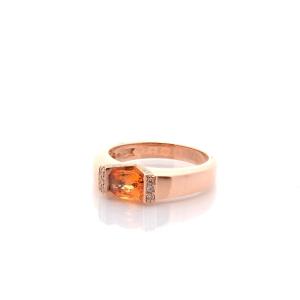 Vintage Orange Sapphire And Diamond Ring
