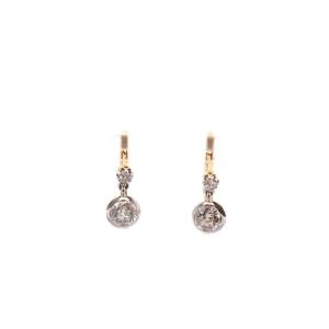 Vintage Diamond Earrings In Gold And Platinum
