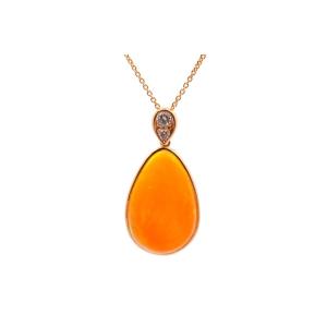 19.21ct Opal And Diamond Pendant In Gold