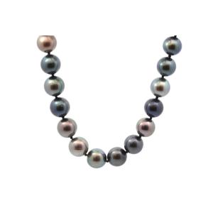 Tahitian Cultured Pearl And 18k Gold Necklace