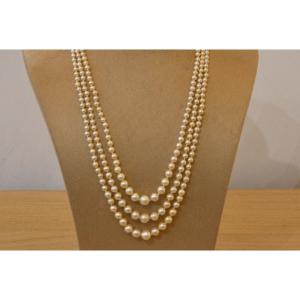 Cultured Pearl Necklace With Diamond Clasp