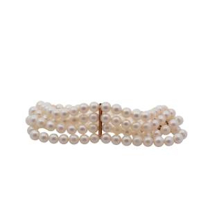 Cultured Pearl Bracelet In 18k Gold
