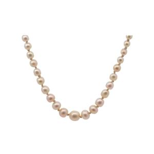 Fine Pearl Necklace With Diamond Clasp