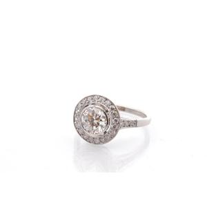 1.20ct F/si1 Diamond Ring In Platinum