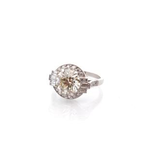 3.42ct K/vs1 Diamond Ring In Platinum