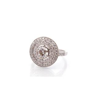 Art Deco Diamond Ring In Platinum