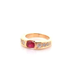 Ruby And Diamond Ring In 18k Gold