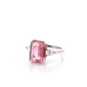 Pink Tourmaline And Diamond Ring