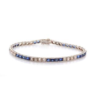 Art Deco Bracelet, 1920, With Sapphires And Diamonds