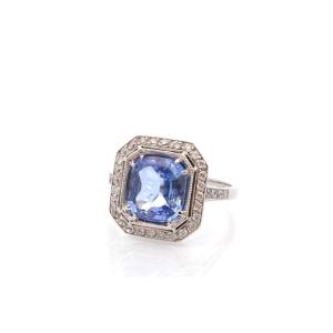 Pre-owned Sapphire And Diamond Ring (3.07 Carats)