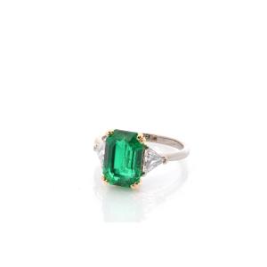 3.22ct Emerald And Diamond Ring