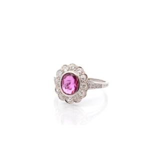 Pre-owned Ruby And Diamond Ring