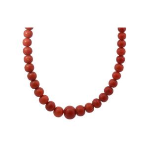 Coral Necklace With 18k Gold Clasp