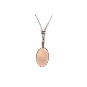 6.11ct Opal And Diamond Necklace
