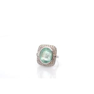 13.93cts Emerald And Diamonds Ring