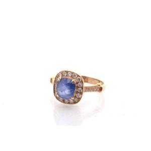 Sapphire And Diamond Ring In 18k Gold