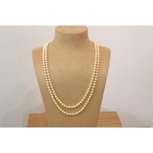 Vintage Cultured Pearl Necklace With Gold Clasp