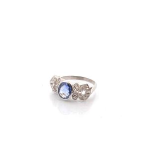 Vintage 2.15ct Sapphire And Diamond Ring