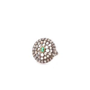 Antique Emerald And Diamond Rose Ring