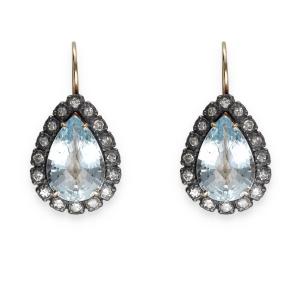  Aquamarine Earrings In Gold And Silver.
