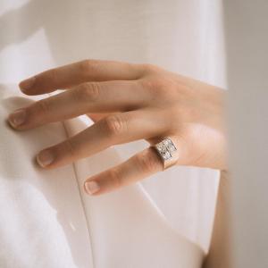 1940s Gold And Diamond Signet Ring