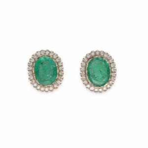  18k Gold Emerald Earrings