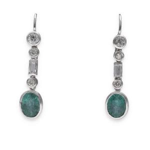  Emerald And Diamond Earrings