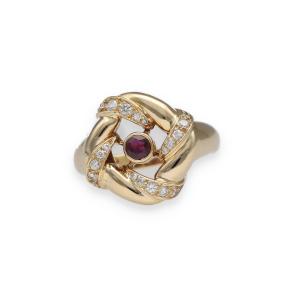 Ruby And Diamond Ring In Yellow Gold