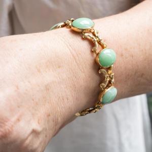  Yellow Gold And Jade Bracelet From The 1970s