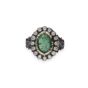  Emerald And Diamond Ring, Circa 1900