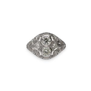 Art Deco Dome Ring Pavé-set With Diamonds