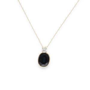 Sapphire And Diamond Pendant Necklace
