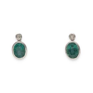 Emerald And Diamond Earrings