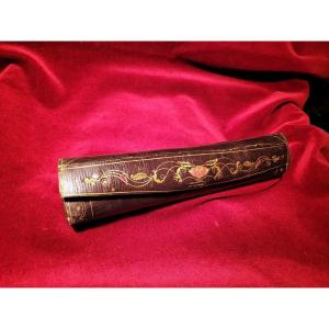 " Ecritoire Rouleau de Voyage "en marocain noir doré aux petits fers - Susses frères Paris 1800