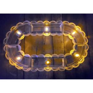 Lalique - Crystal Table Runner - "festons" Model Signed.