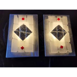 Pair Of Murano Glass Sconces - 1980s