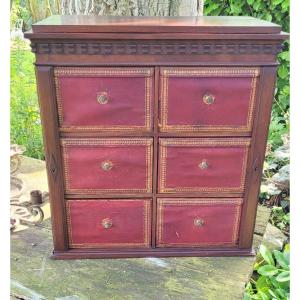 Small Mahogany Cardboard Cabinet - 19th Century