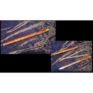 Rich Chinese Chopsticks Case - Meiji Period - 19th Century