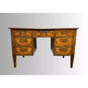 Desk With Veneer Wood Boxes And Inlaid Decor - Holland 19th Century