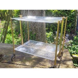 Folding Rolling Trolley "textable, Design France Platex" Dating From The 1970s