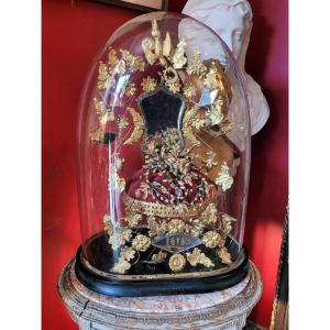  Large Richly Garnished Bride And Groom Globe - Year 1913 