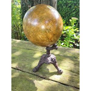 Small Terrestrial Globe "j. Lebègue Paris" 19th Century 